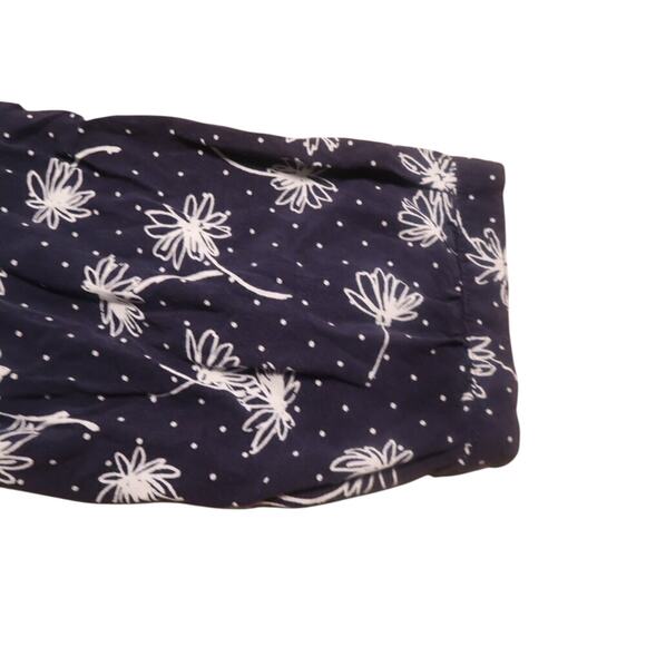 Talbots Long Sleeve Blouse Rayon Navy Cottagecore Collarless Button Down Sz XL - Picture 7 of 10